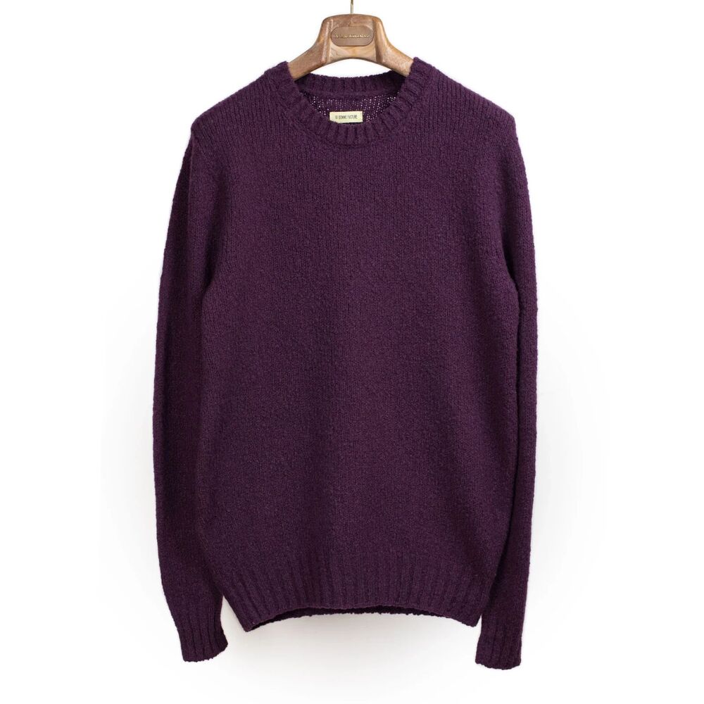 *Brand New* De Bonne Facture Crewneck sweater in plum boucle wool - Size L